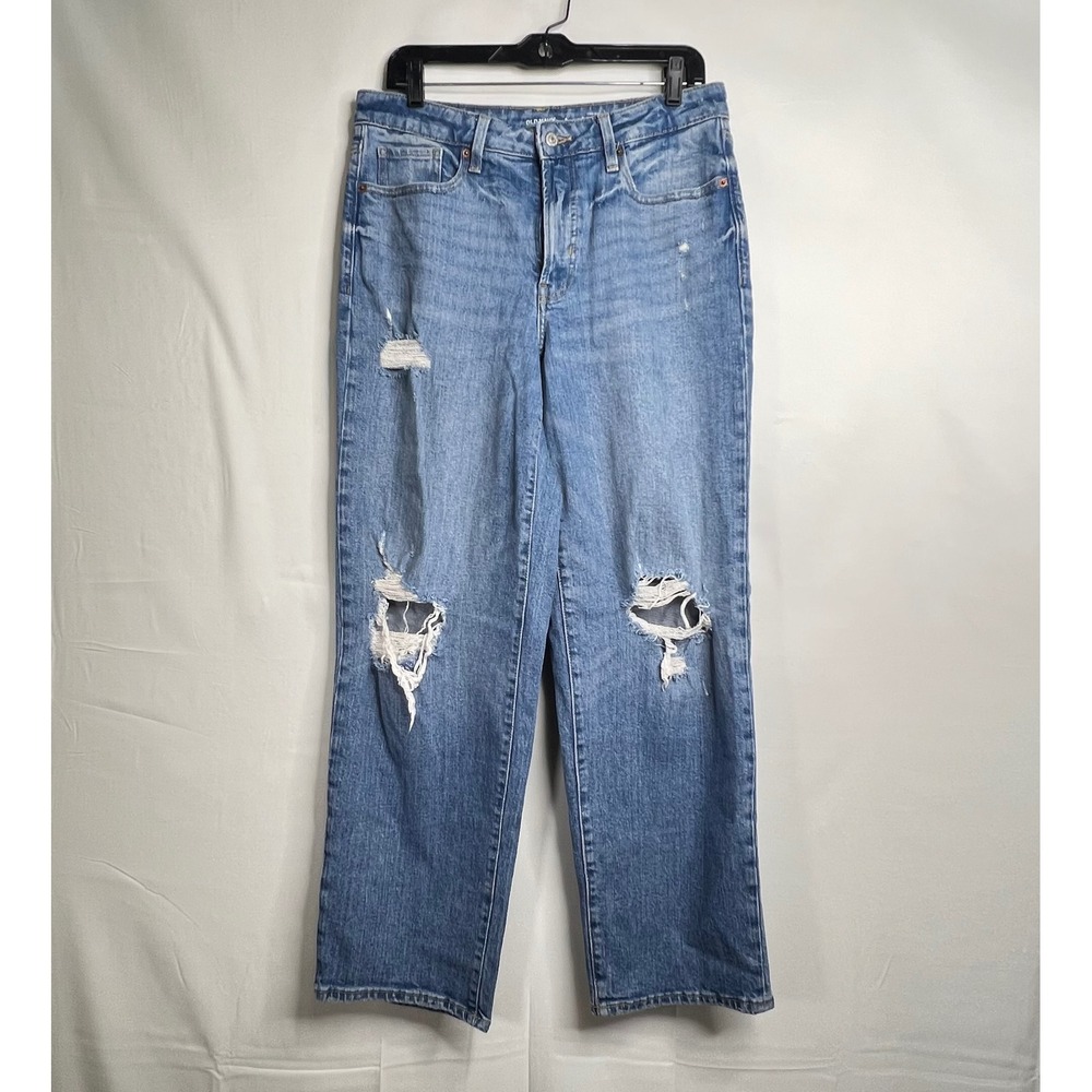 Old Navy O.G. Loose Jeans Womens 8 Distressed High Rise Straight Leg Grunge Y2K